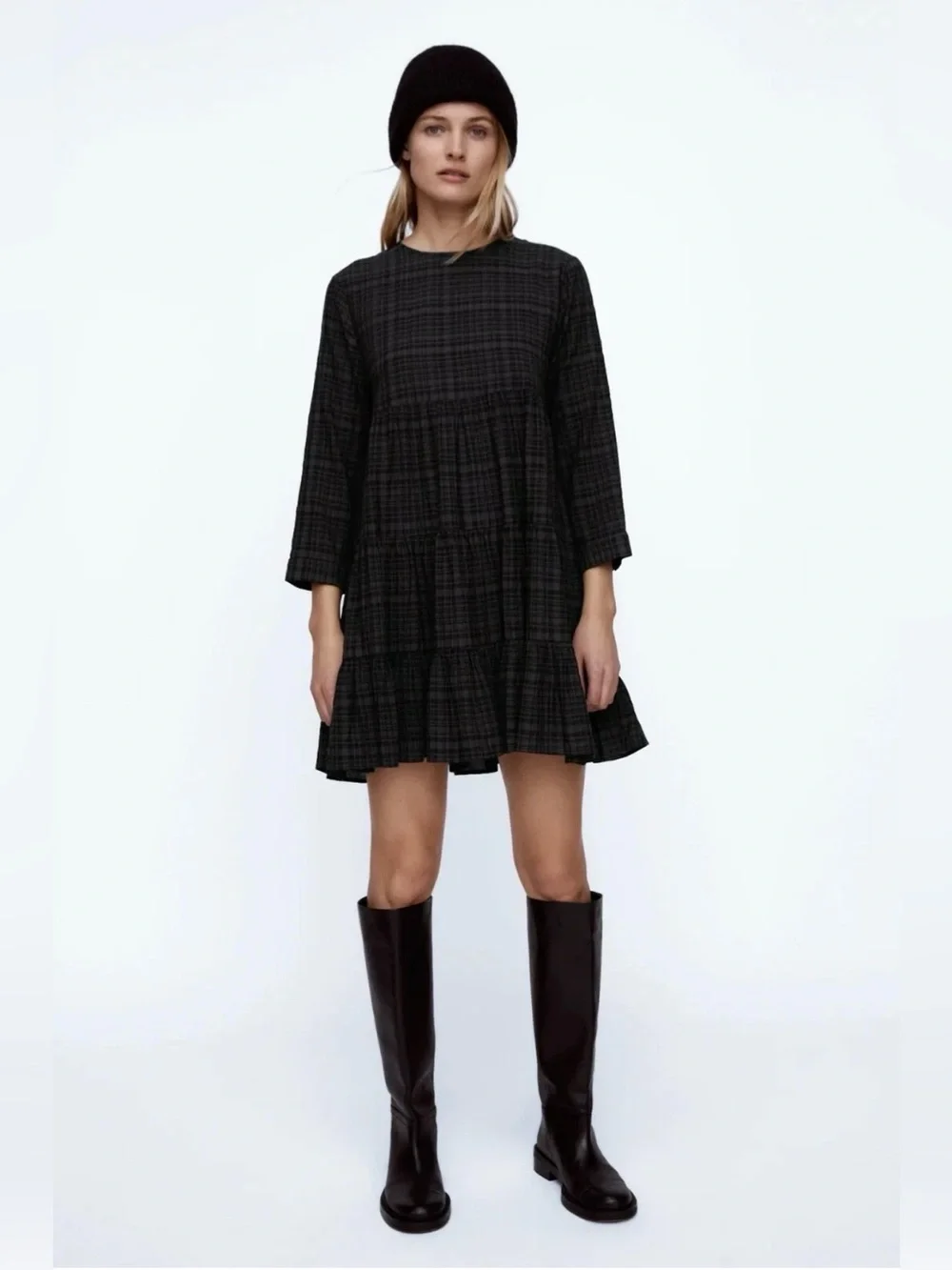 Zara Plaid Tierd Dress - Picture 1 of 10